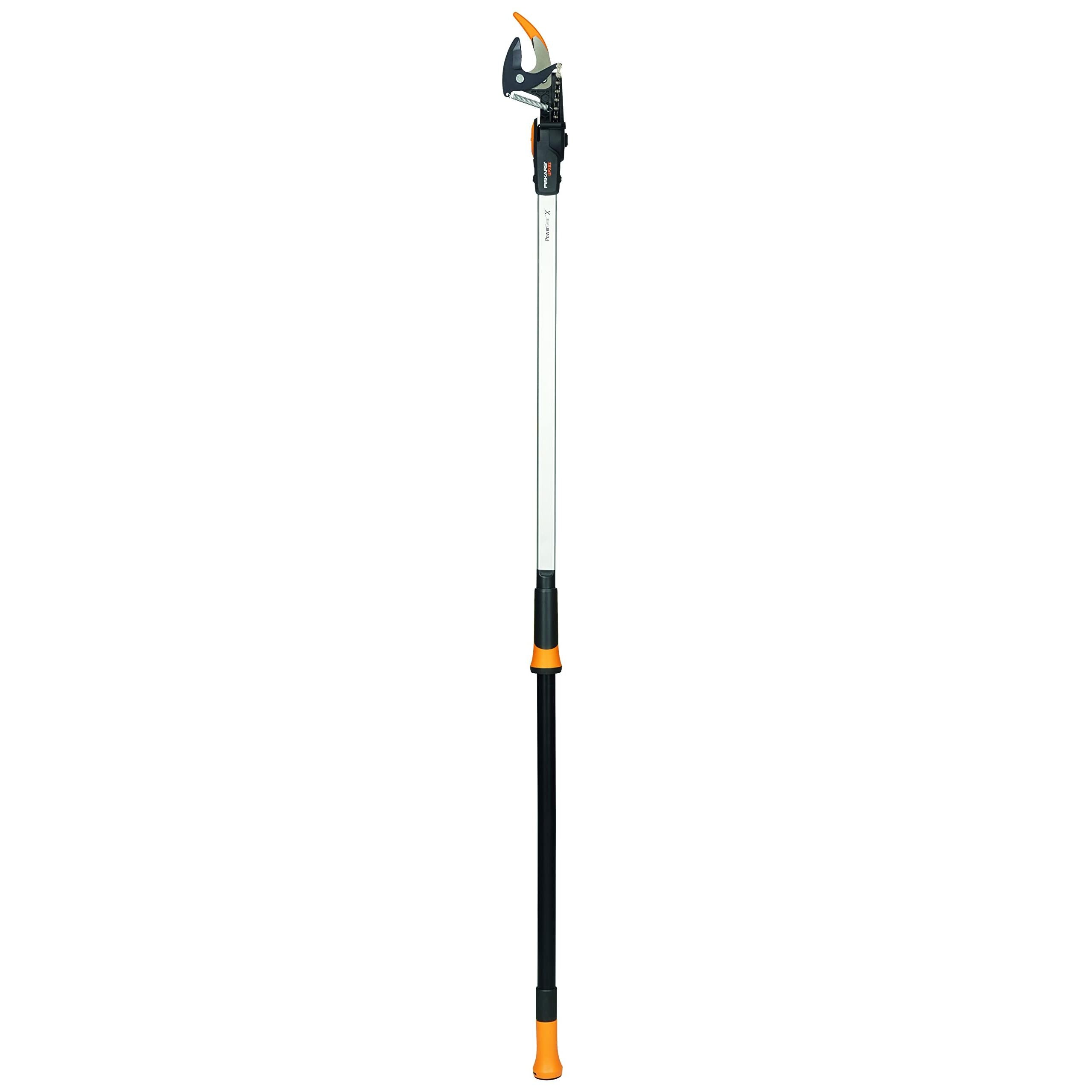 Fiskars Multi-functional Telescopic Branch Cutter, for Green Wood and Twigs, Non-Stick Coating, Steel Blade/Aluminium Handle, Length 2.4 - 4 m, Black/Orange, UPX86, 1023624