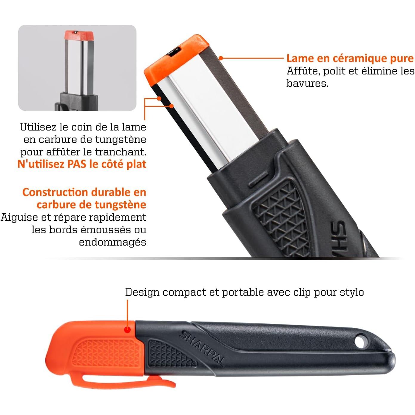 SHARPAL 129N Garden Tool Sharpener, Sharpener for Knives, Pruners, Axes, Machetes, Lawn Mower Blades (Quick Edge Adjustment/Burr Removal)