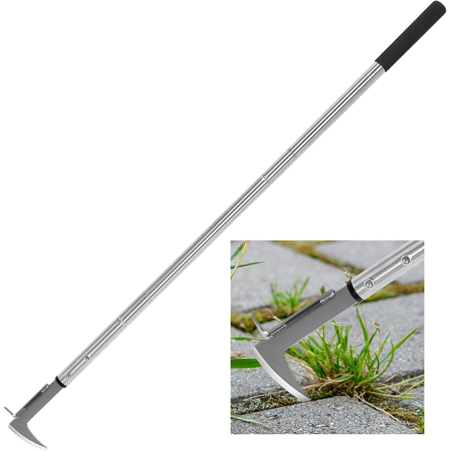 Manual Weeder Knife, Long Handled Weeder, 138-105-69 cm Adjustable, Garden Weeding Tool, Ergonomic Weeder
