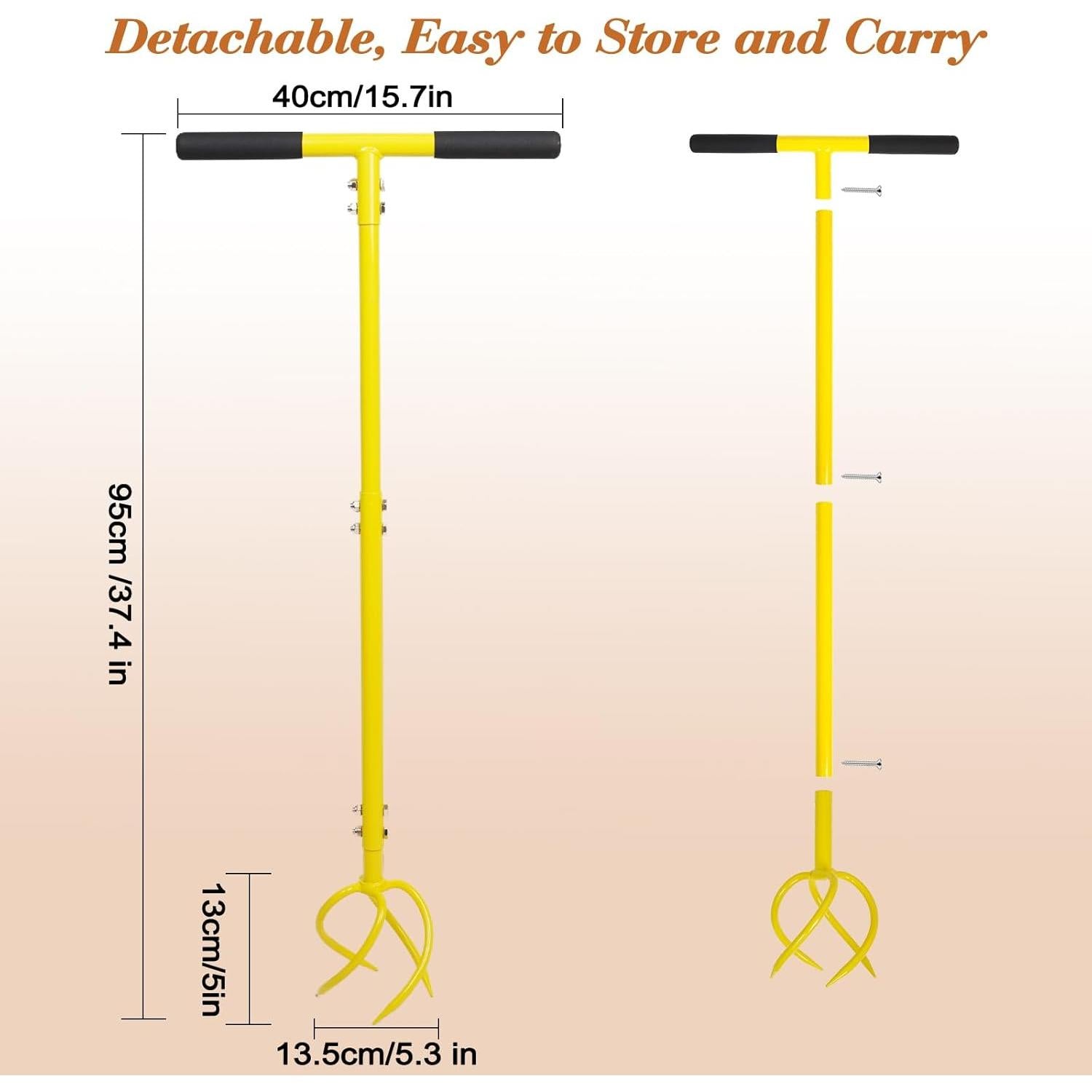 Garden Cultivator with Handle - Manual Ground Claw and Weeding - Twist Tiller Garden Claw