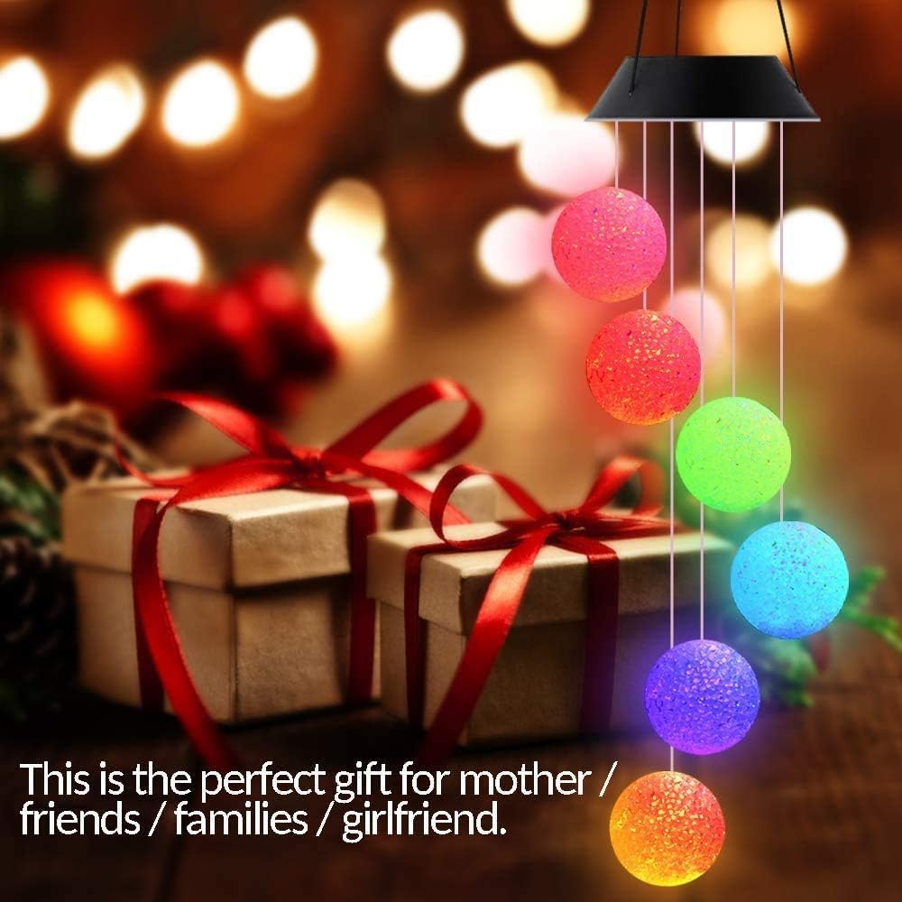 Solar LED Wind Chime Color Changing Spiral Lights for Garden Outdoor Decoration Romantic Patio Garden with Hook Mother's Day Gift