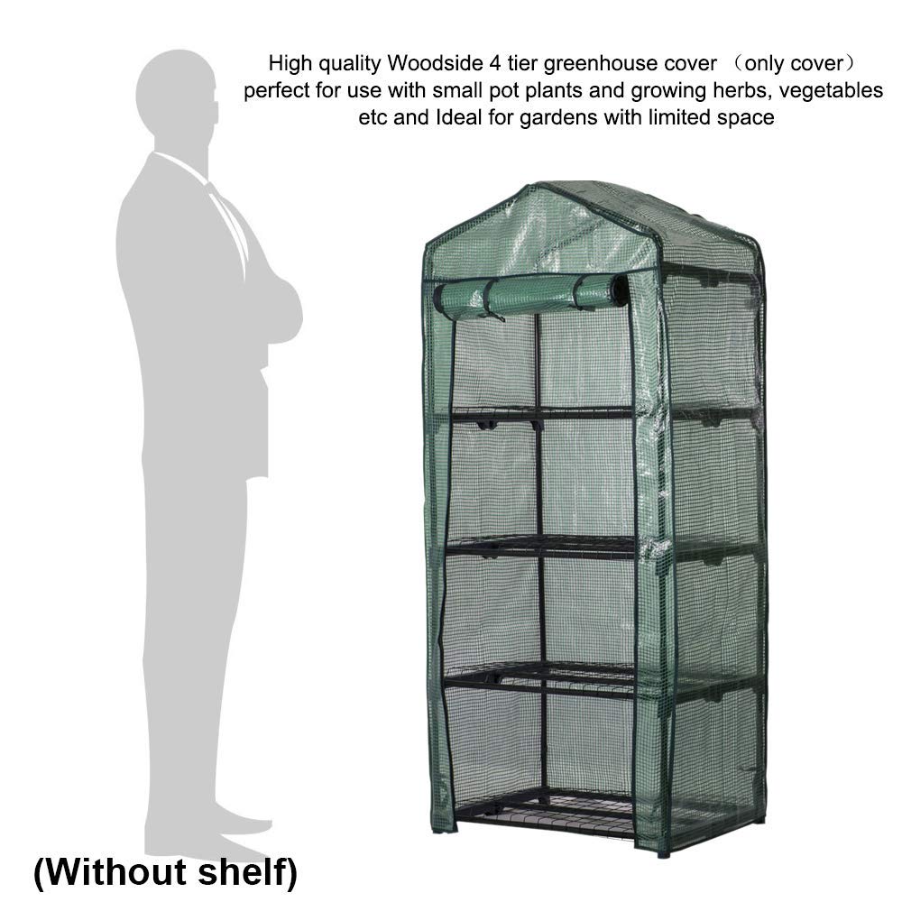 4-Tier Garden Greenhouse Cover with Removable Transparent Tarpaulin 160 x 70 x 50 cm, Waterproof and Breathable PVC Greenhouse Cover for Indoor and Outdoor Growing Potted Plants, Vegetables, Flowers