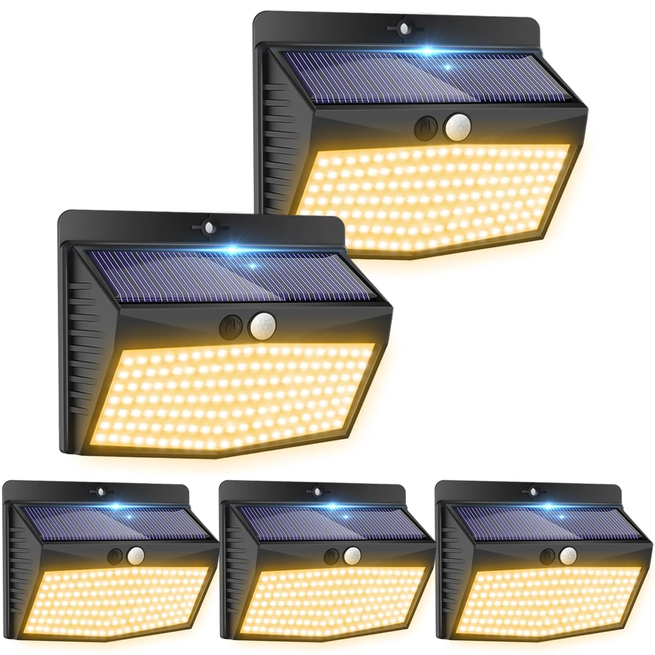 Peasur Set of 3 Outdoor Solar Motion Sensor Light, Wireless Waterproof Outdoor Solar Spotlight 3 Modes LED Solar Outdoor Lighting for Garden Decoration