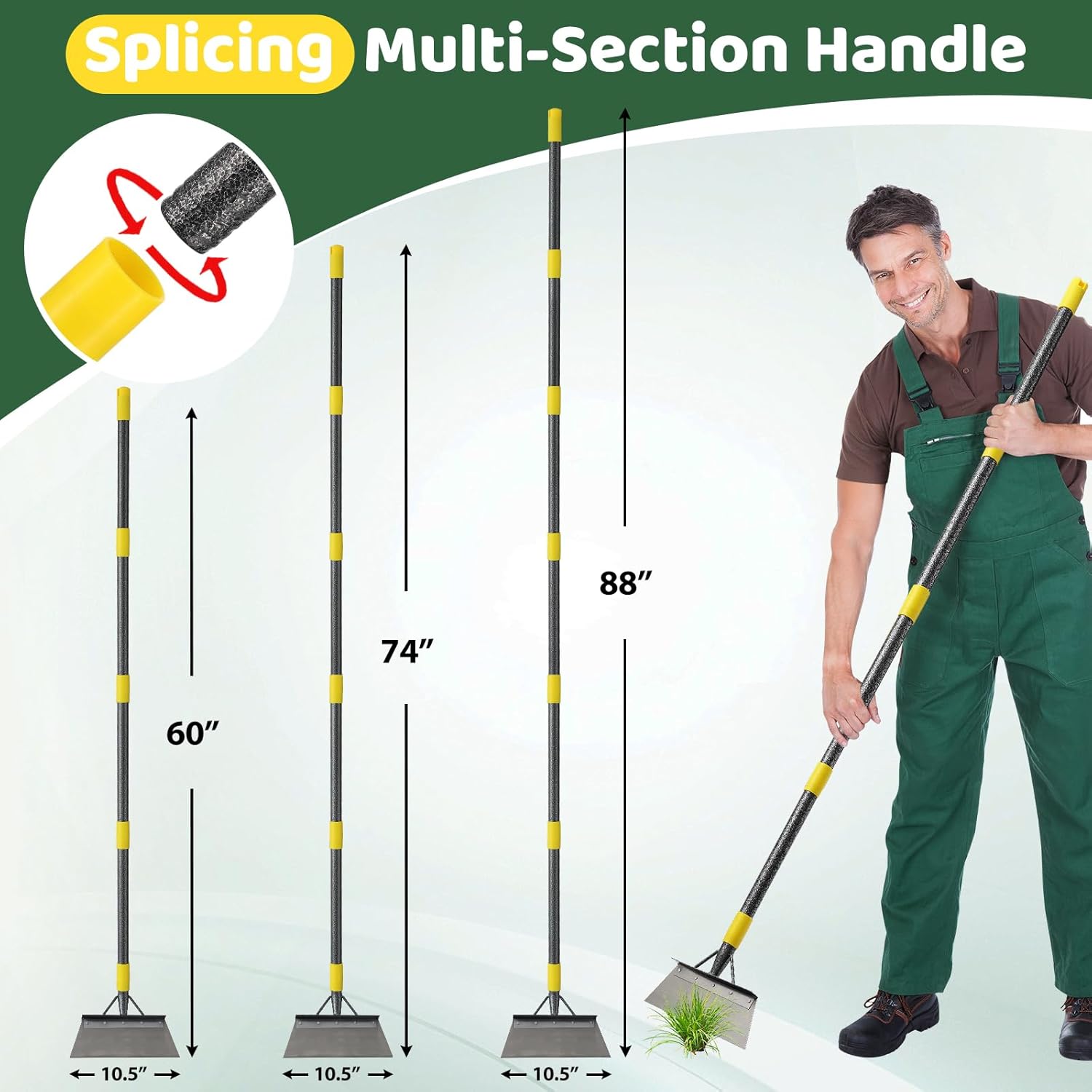 Gardening Shovel Garden Tools Multifunctional Cleaning Shovel 65 Inch with Extension Handle Stainless Steel Impact Scraper for Outdoor Space Home Farmhouse