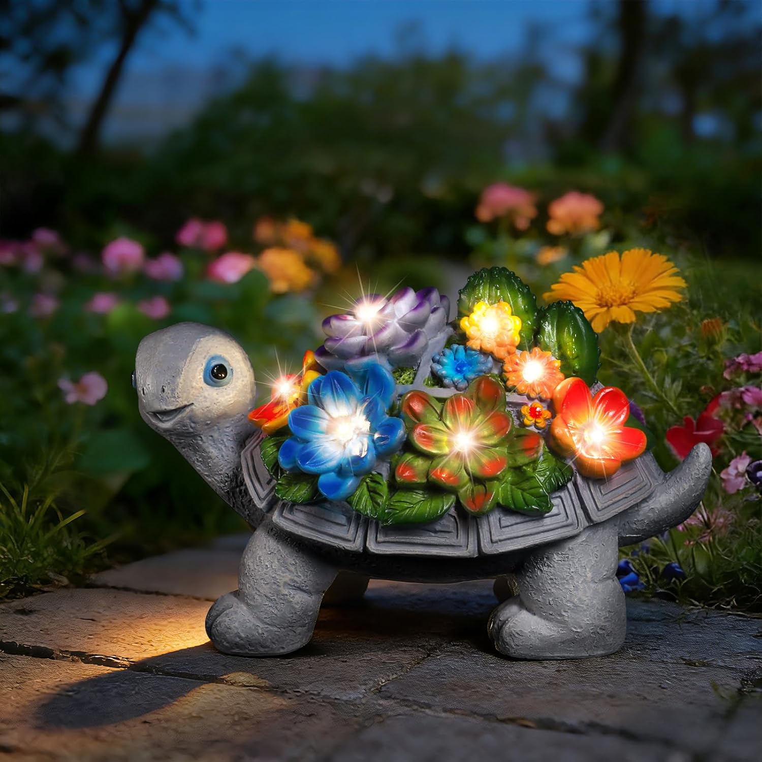 Turtle Statue Outdoor Garden Deco Solar Led Lights, Birthday Gift for Women, Mom, Grandmother, Grandmother, Grandmother, Original, Garden Sculptures and Statues Decoration for Balcony, Terrace