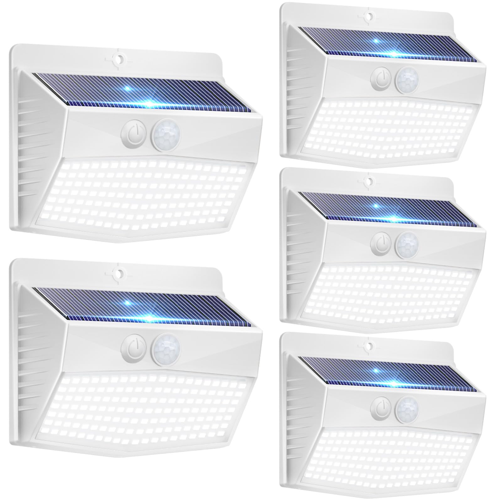 Peasur Set of 3 Outdoor Solar Motion Sensor Light, Wireless Waterproof Outdoor Solar Spotlight 3 Modes LED Solar Outdoor Lighting for Garden Decoration