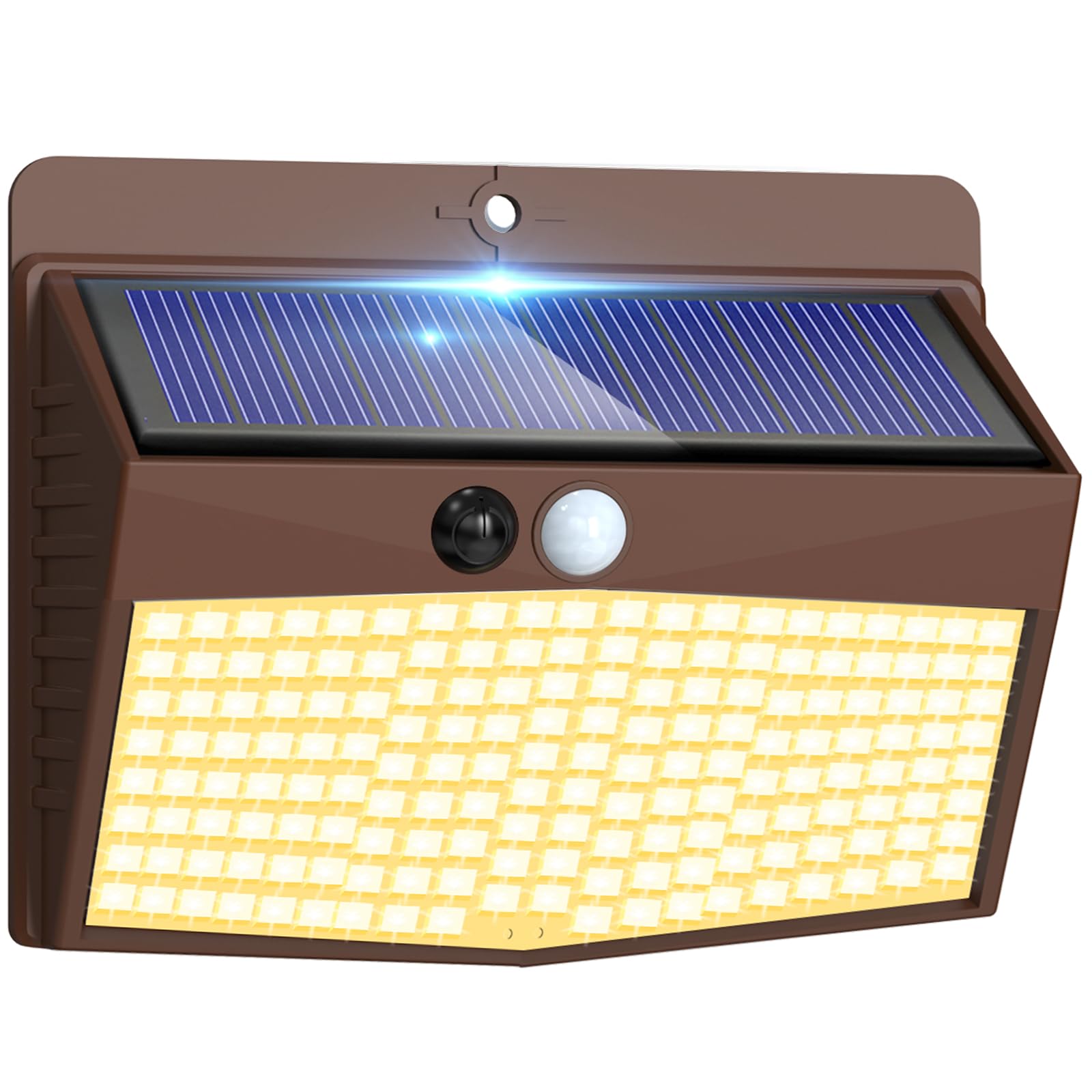 Peasur Set of 3 Outdoor Solar Motion Sensor Light, Wireless Waterproof Outdoor Solar Spotlight 3 Modes LED Solar Outdoor Lighting for Garden Decoration