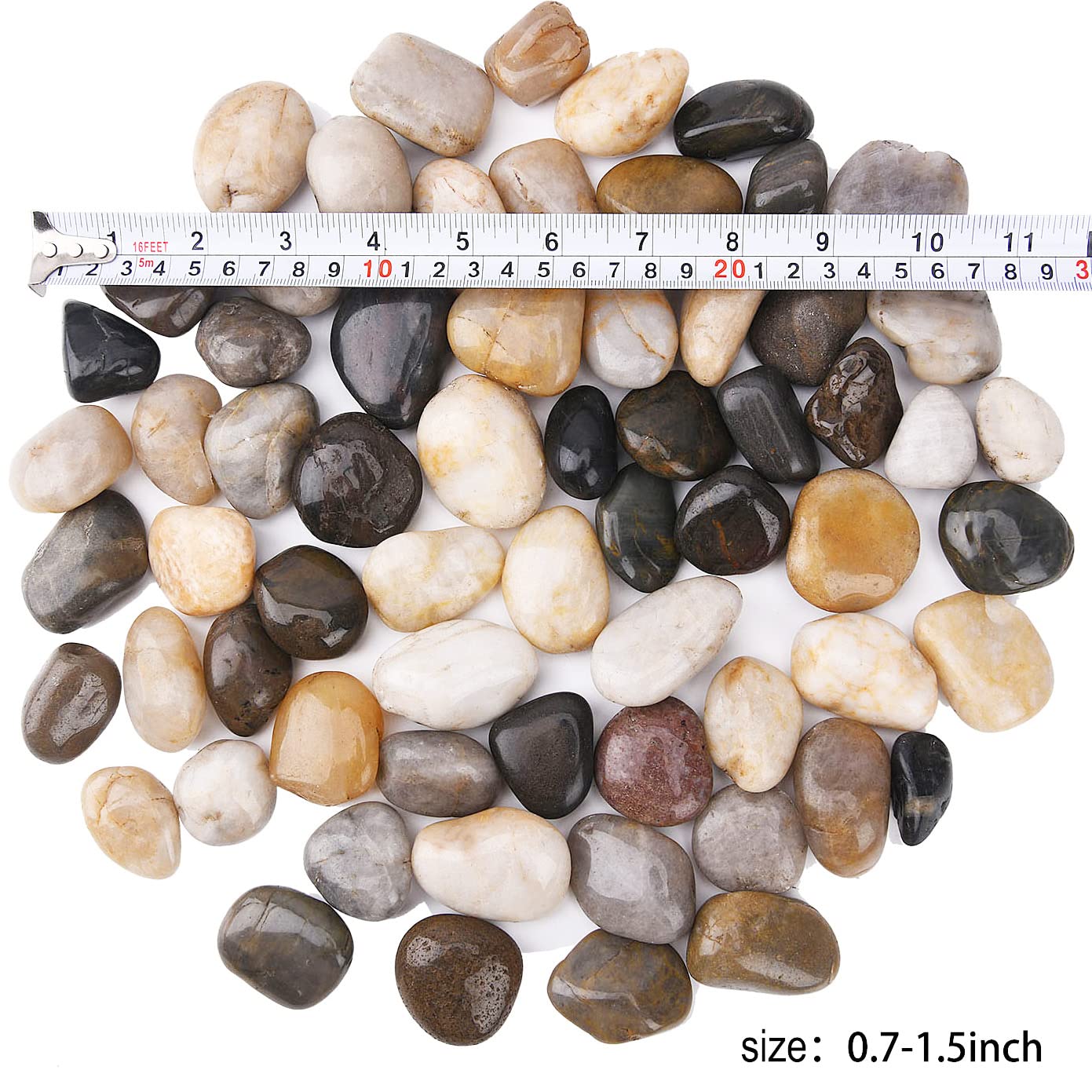 1.8kg Decorative Stones 2-4cm Polished Natural Pebbles for Flower Pots, Landscaping, Vase Filling, Succulent Plants, Aquariums and Garden Decoration