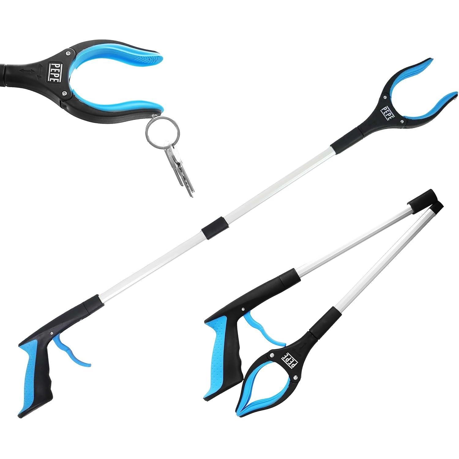 PEPE Mobility Foldable object pick up clamp (x1 unit), catch waste and objects without bending down, magnet grip seniors with disabilities