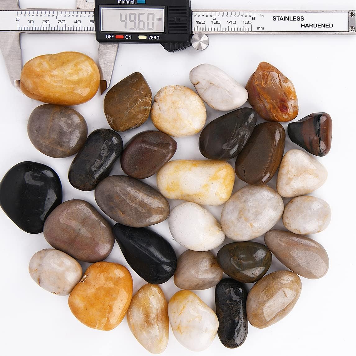 1.8kg Decorative Stones 2-4cm Polished Natural Pebbles for Flower Pots, Landscaping, Vase Filling, Succulent Plants, Aquariums and Garden Decoration