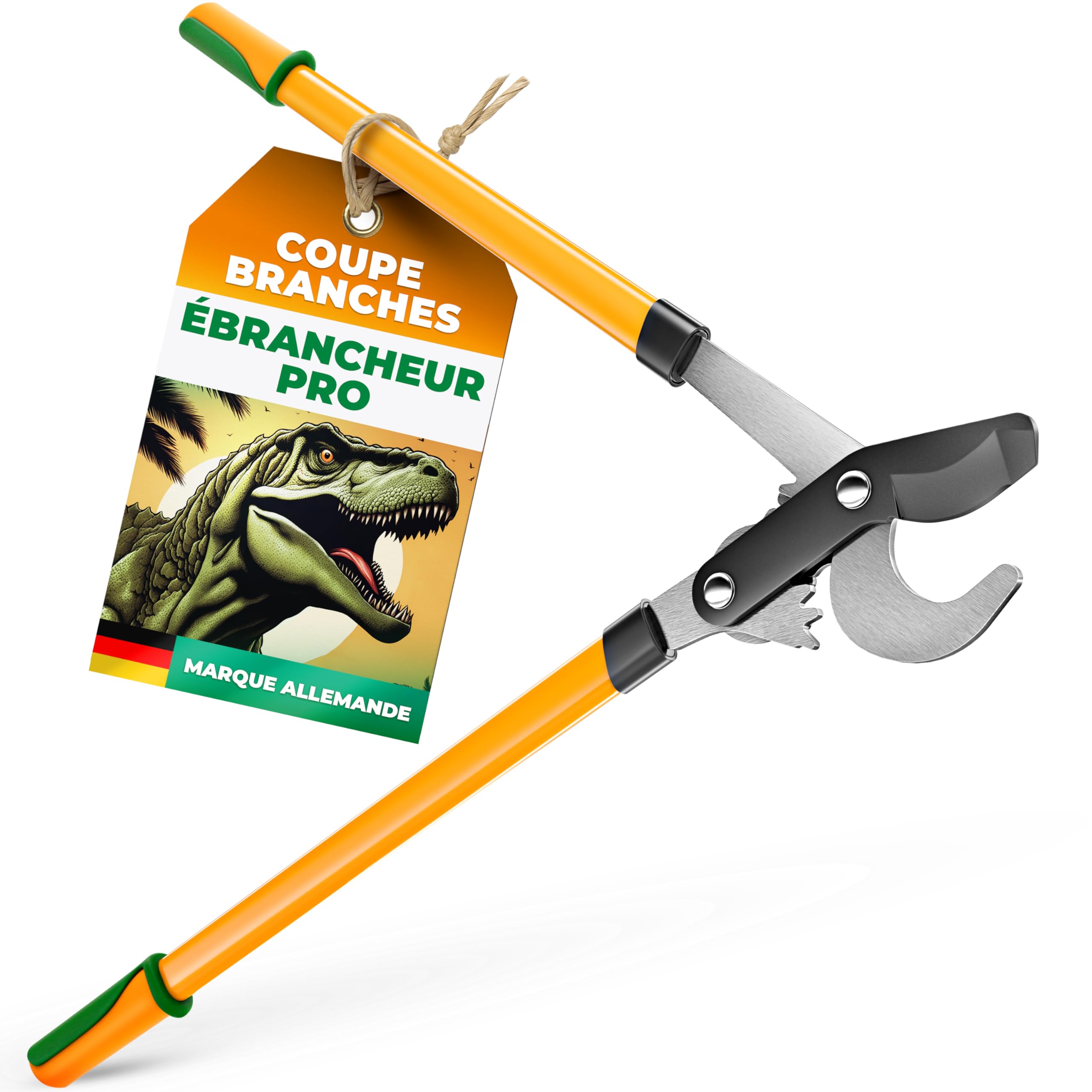 GRÜNTEK Professional Garden Pruning Shears with Automatic Ratchet and Anvil Condor 20 cm Branch Cutter Diameter 20 mm.