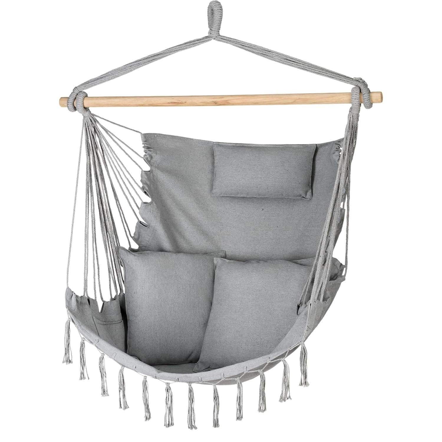 Hanging Chair with 2 Cushions, Hanging Hammock – 100 x 130 x 75 cm – BIS 150 kg – Outdoor and Indoor Hanging Chair – Bohemian Style Suitable for Any Decor – Ideal for Balcony, Garden