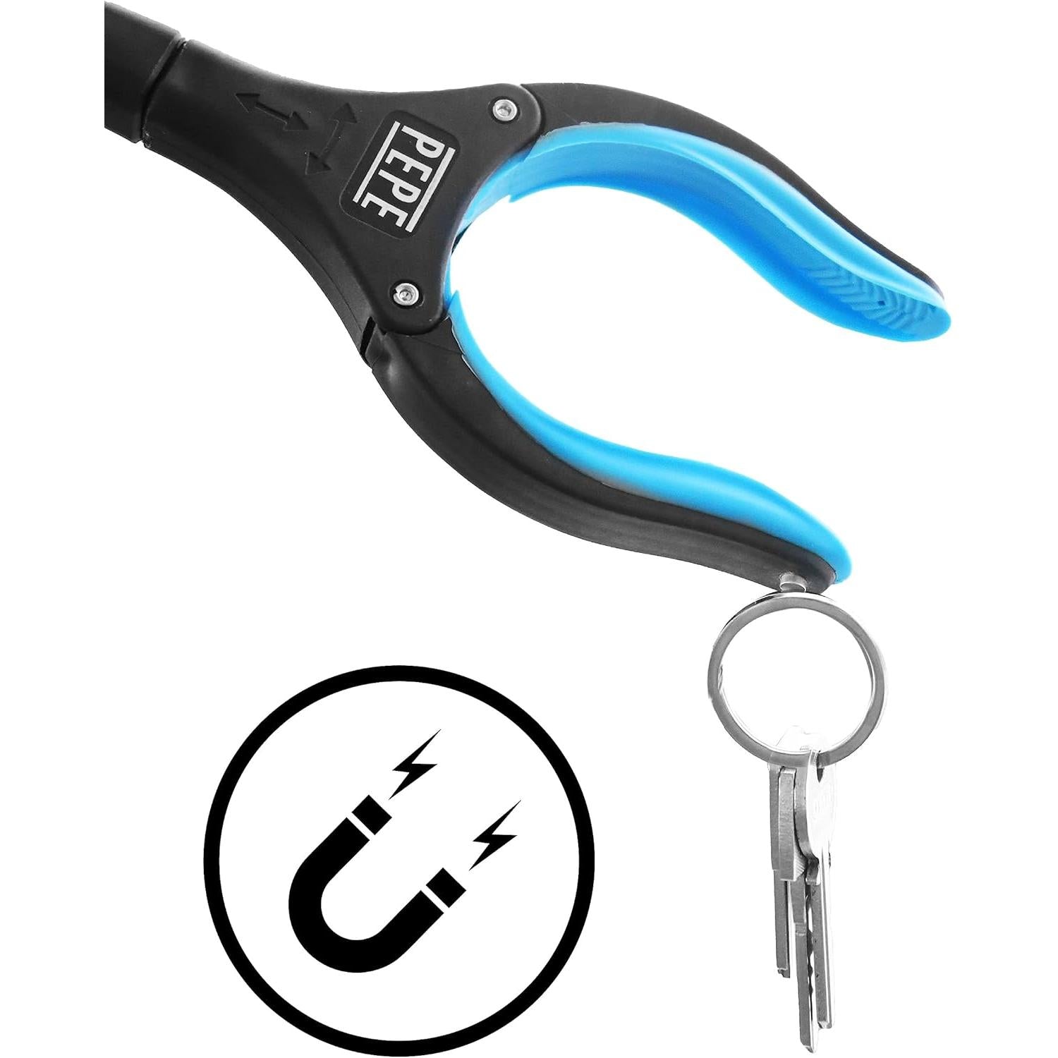 PEPE Mobility Foldable object pick up clamp (x1 unit), catch waste and objects without bending down, magnet grip seniors with disabilities