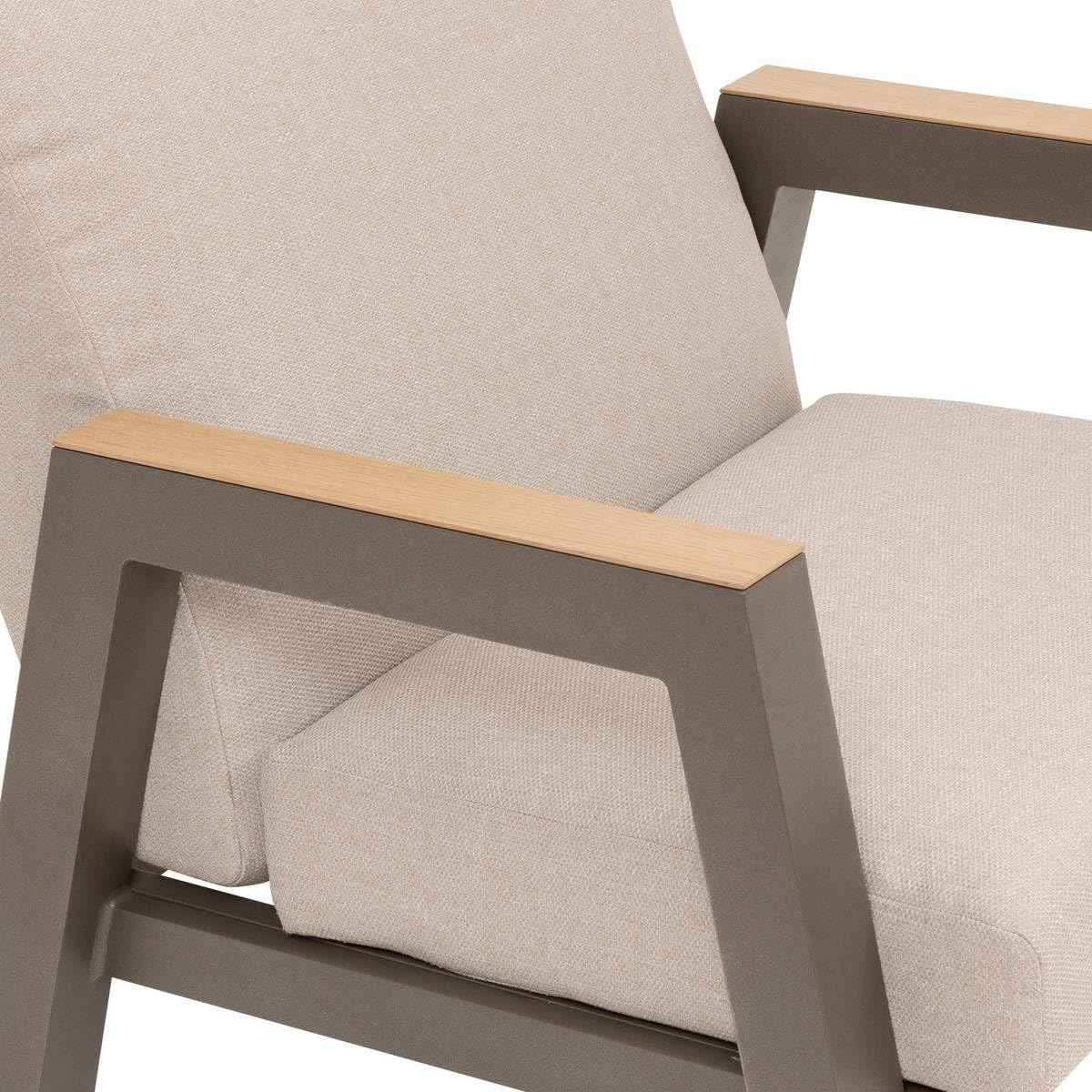 Hespéride - Axiome Garden Furniture 5 People Beige and Praline, Anti-Corrosion Aluminium, Removable Cushions - for Terrace, Outdoor