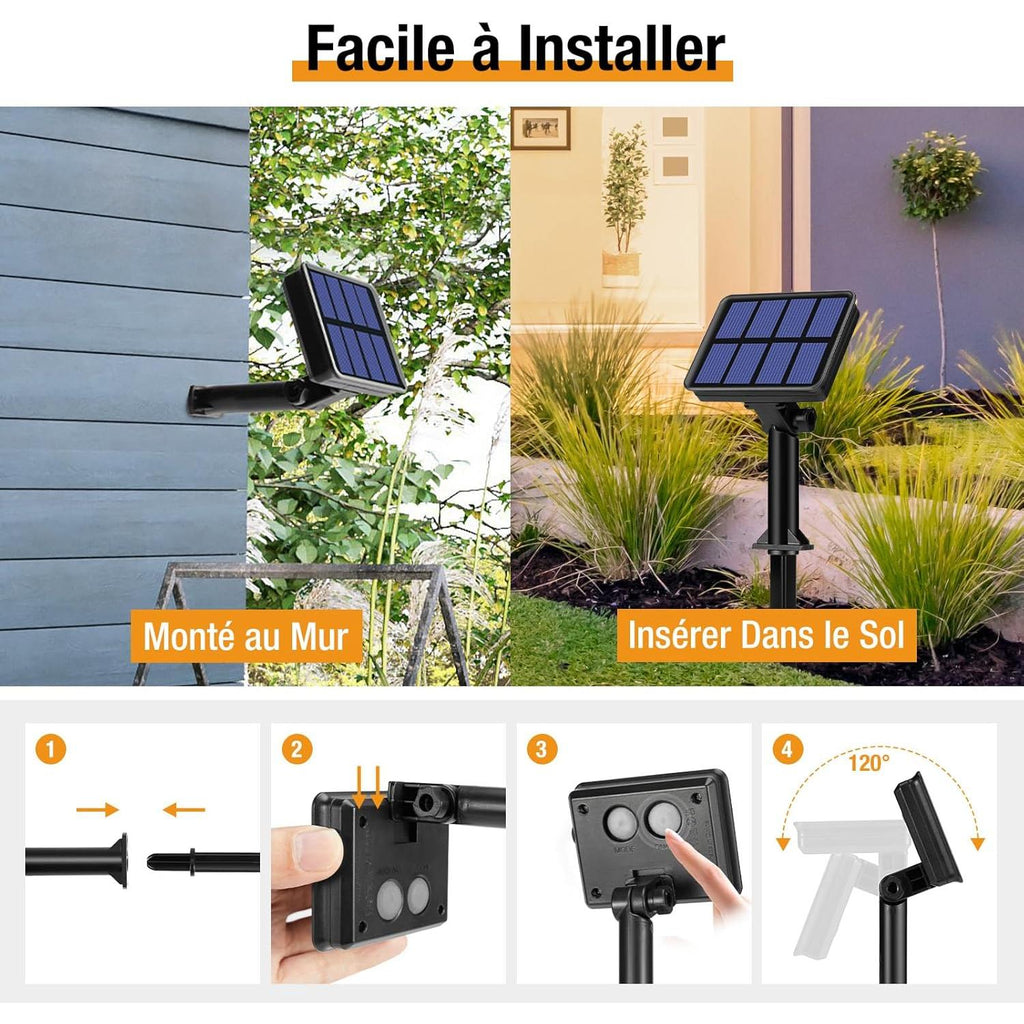 Set of 2 Solar String Lights Outdoor, Total 16 m, 160 LED, Waterproof, 8 Modes Decoration for Garden, Patio, Yard, Christmas, Wedding, Party, Warm White