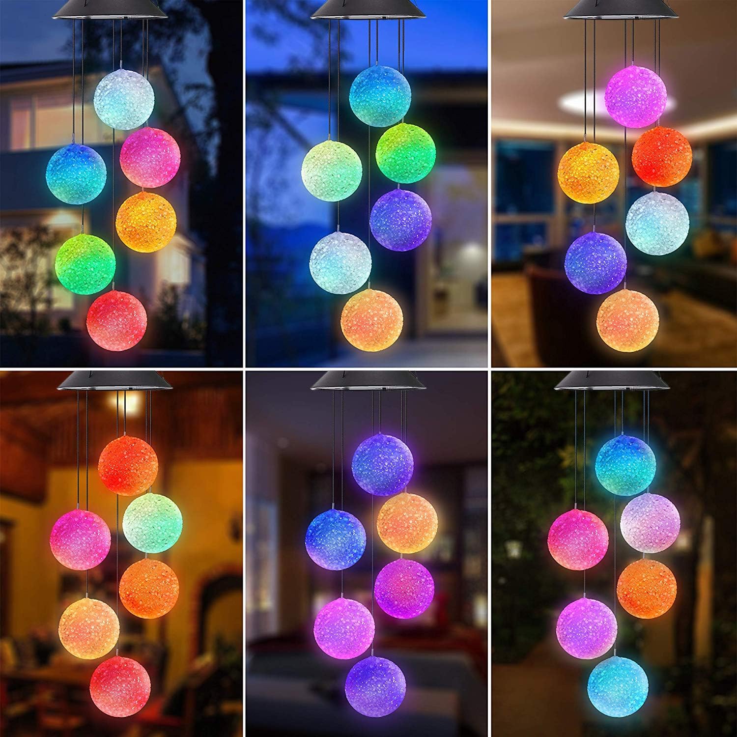 Solar LED Wind Chime Color Changing Spiral Lights for Garden Outdoor Decoration Romantic Patio Garden with Hook Mother's Day Gift