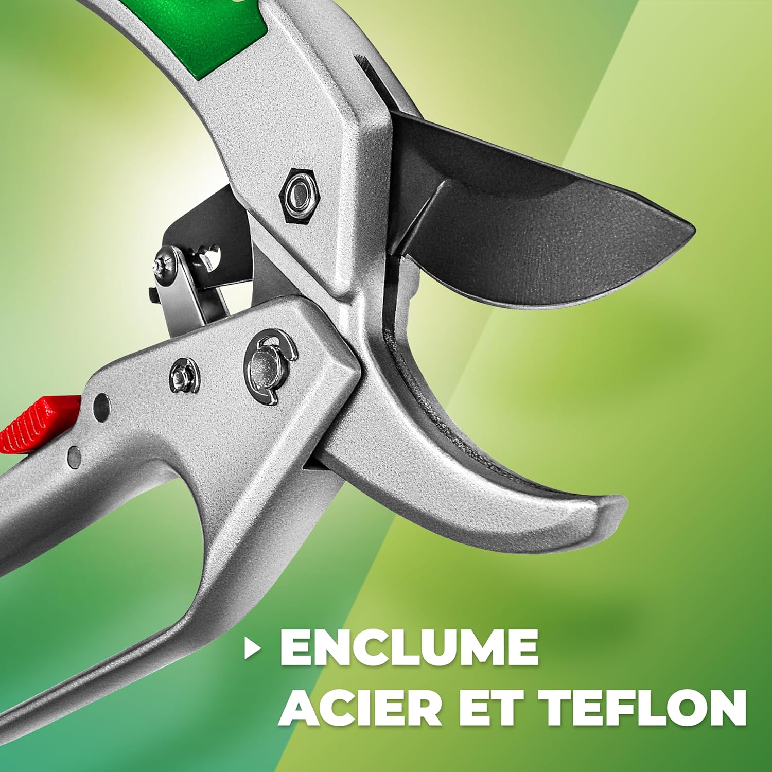 GRÜNTEK Professional Garden Pruning Shears with Automatic Ratchet and Anvil Condor 20 cm Branch Cutter Diameter 20 mm.