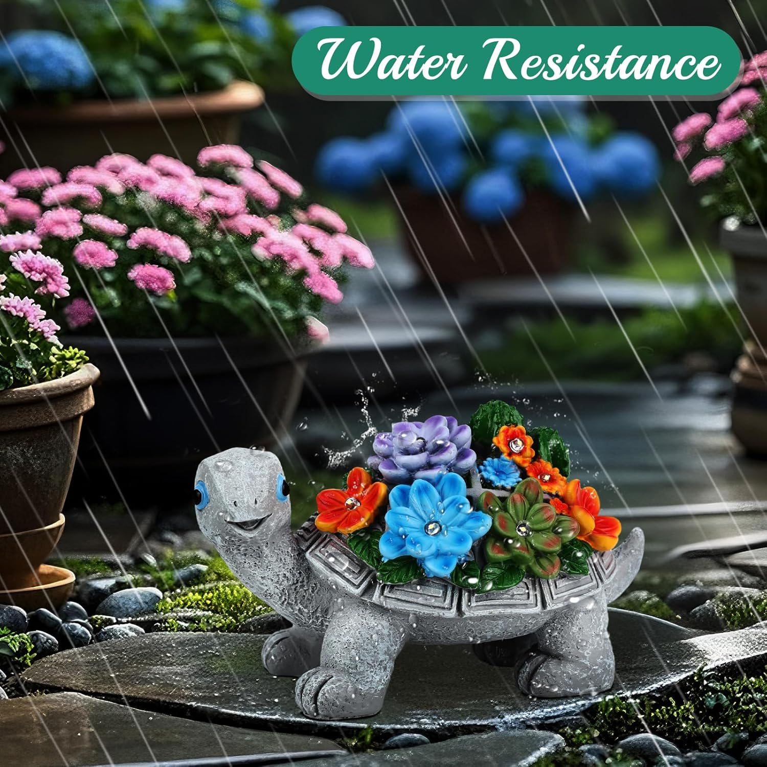 Turtle Statue Outdoor Garden Deco Solar Led Lights, Birthday Gift for Women, Mom, Grandmother, Grandmother, Grandmother, Original, Garden Sculptures and Statues Decoration for Balcony, Terrace