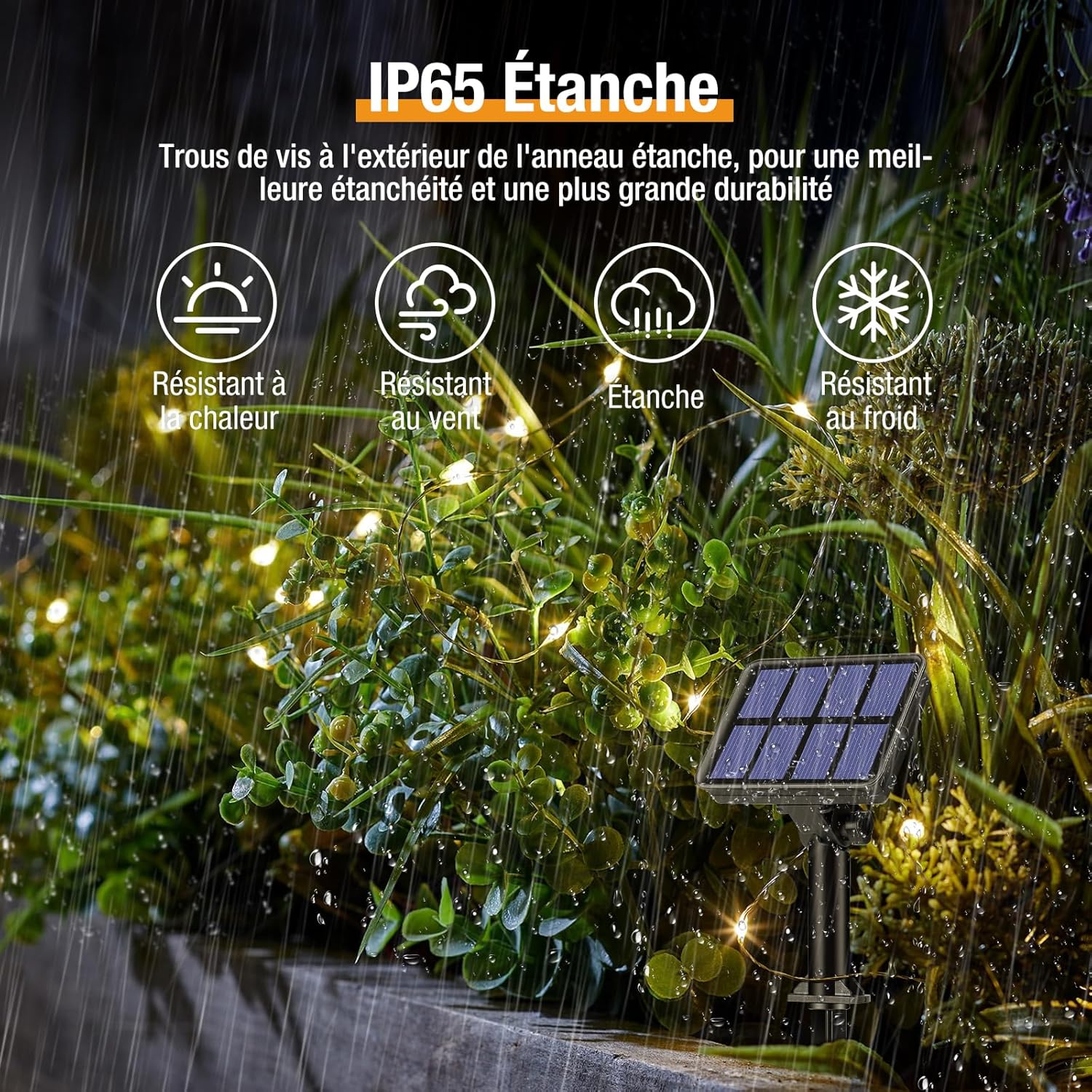 Set of 2 Solar String Lights Outdoor, Total 16 m, 160 LED, Waterproof, 8 Modes Decoration for Garden, Patio, Yard, Christmas, Wedding, Party, Warm White