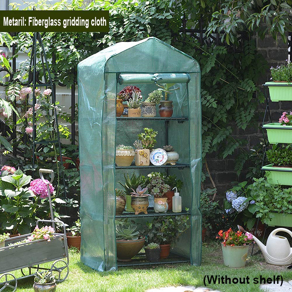 4-Tier Garden Greenhouse Cover with Removable Transparent Tarpaulin 160 x 70 x 50 cm, Waterproof and Breathable PVC Greenhouse Cover for Indoor and Outdoor Growing Potted Plants, Vegetables, Flowers