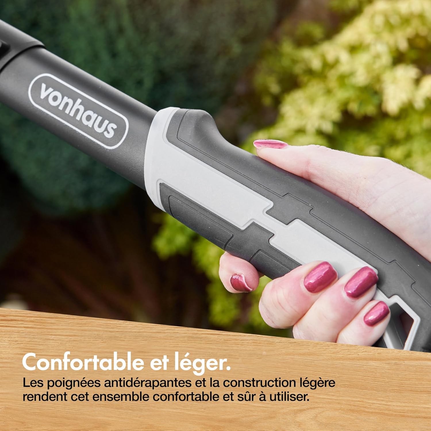 VonHaus Garden Shears Set of 3 - Branch Trimmer, Hedge Trimmer, Pruner - Extendable Telescopic Handles - Soft Grip - Lightweight Tools