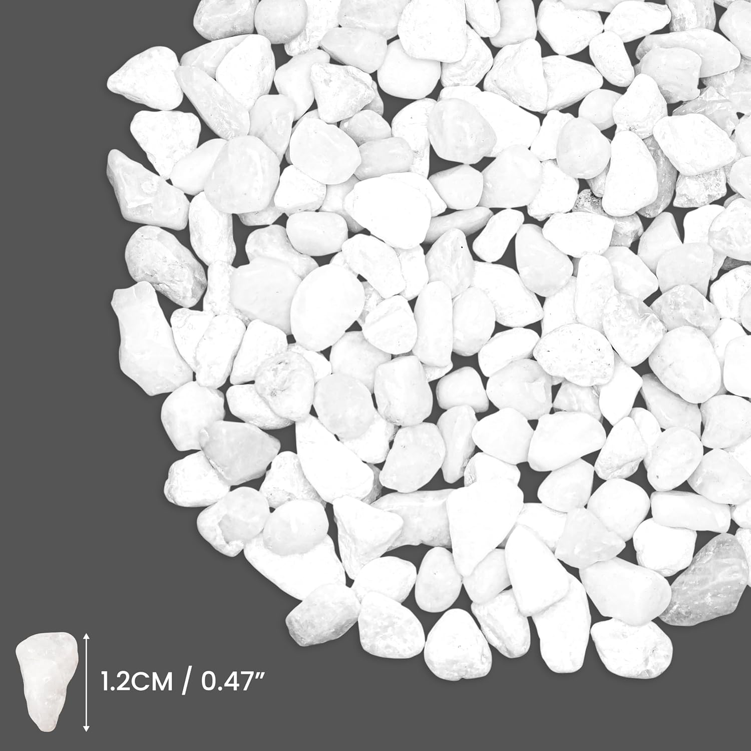 BELLE VOUS Small Aquarium Gravel – 3.6 kg Bag of Natural Decorative Pebbles for Potted Plant Vase – White Pebble Garden Outdoor and Indoor – Decorative Pebble Stone