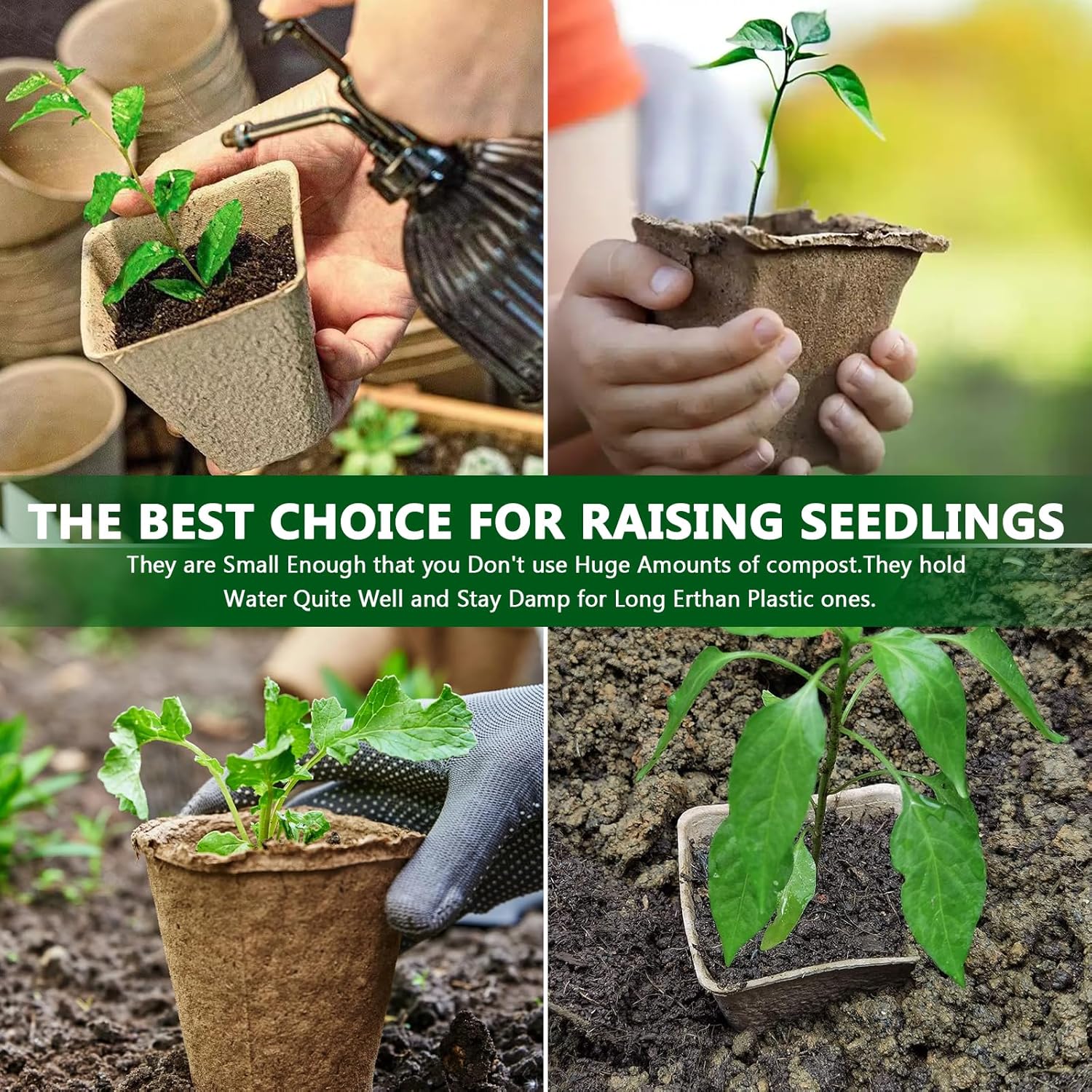 8 cm Seedling Buckets, 100 Pieces Plant Seedling Pot, Potting Bucket with Labels and Tools, No Peat, No Transplanting, for Greenhouse, Garden, Vegetable Garden, Flower, Seedling