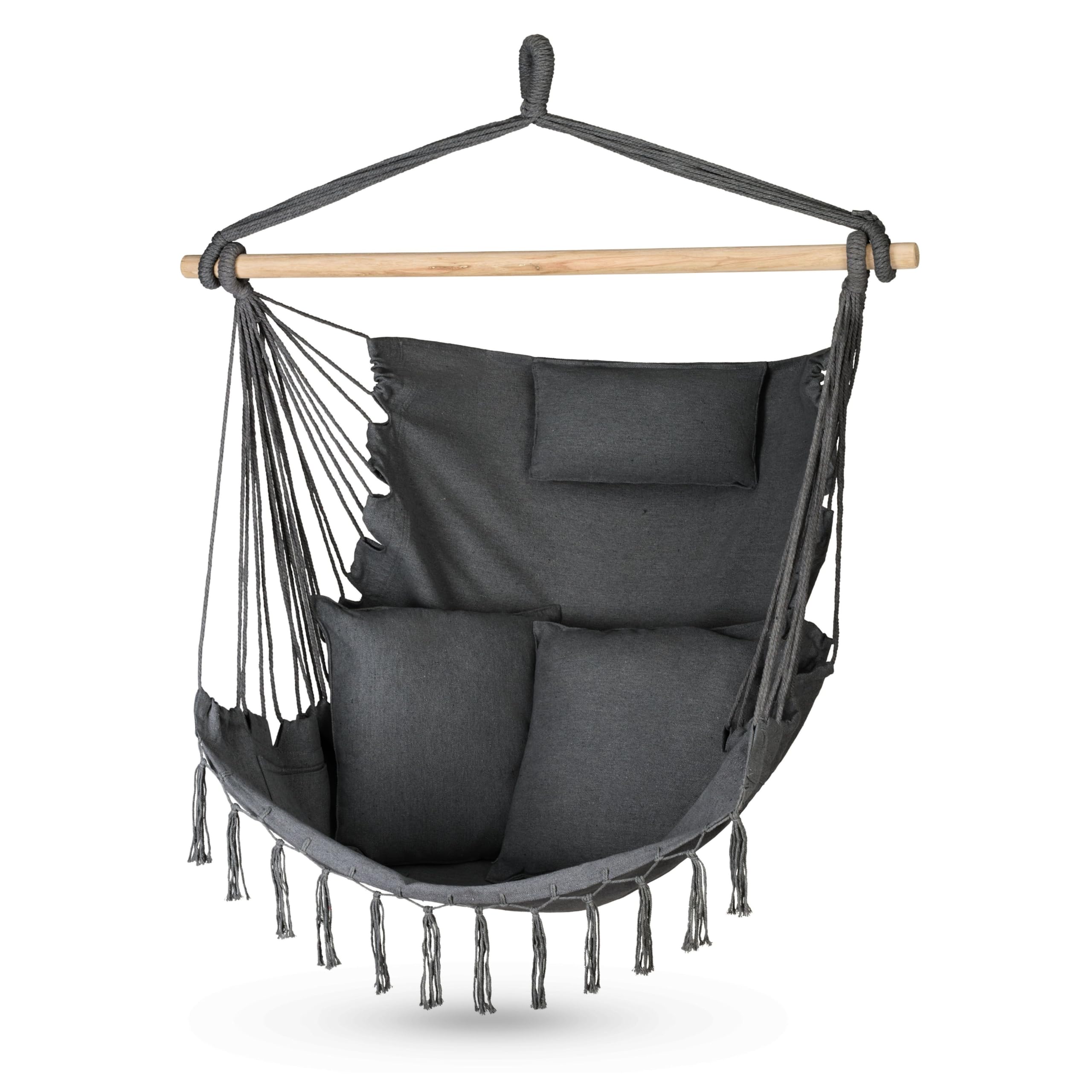 Hanging Chair with 2 Cushions, Hanging Hammock – 100 x 130 x 75 cm – BIS 150 kg – Outdoor and Indoor Hanging Chair – Bohemian Style Suitable for Any Decor – Ideal for Balcony, Garden