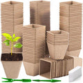 8 cm Seedling Buckets, 100 Pieces Plant Seedling Pot, Potting Bucket with Labels and Tools, No Peat, No Transplanting, for Greenhouse, Garden, Vegetable Garden, Flower, Seedling