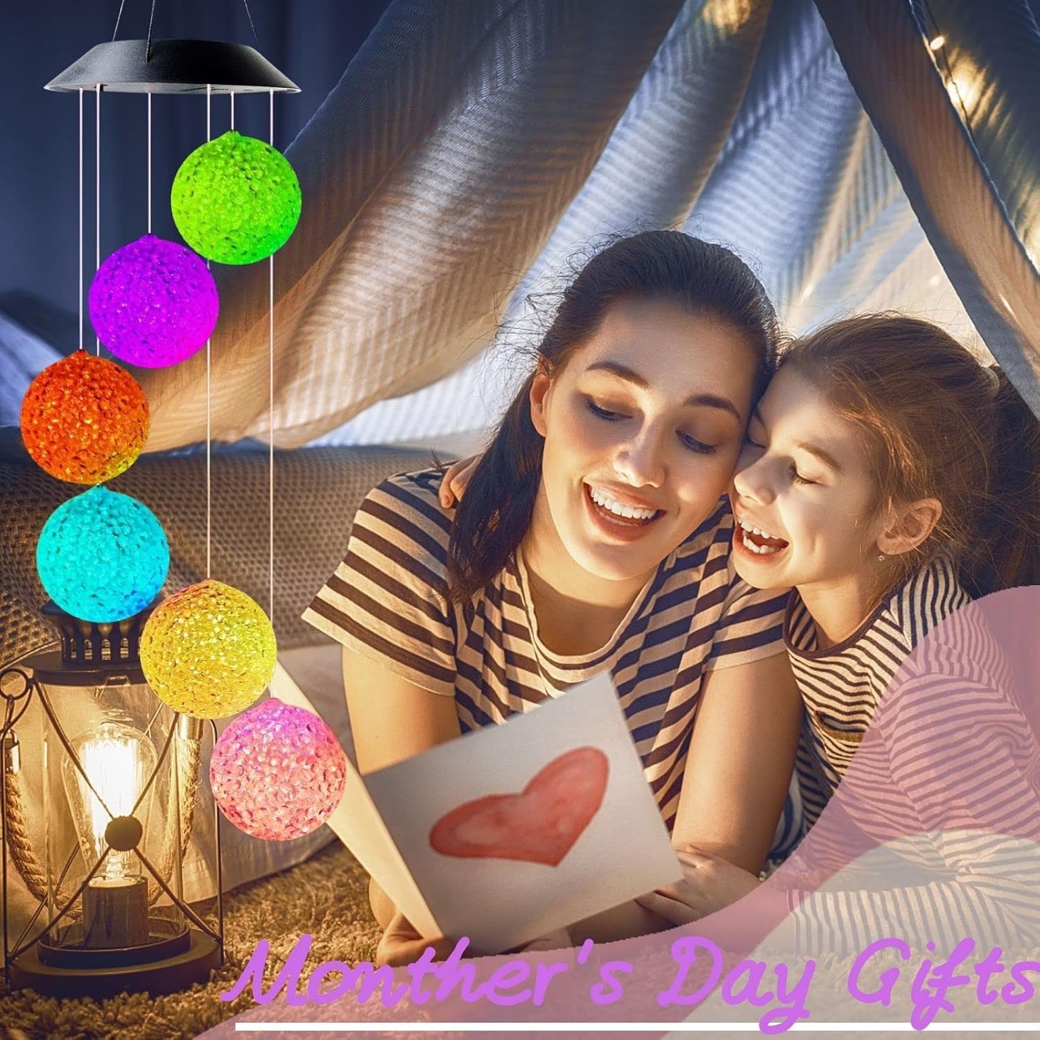 Solar LED Wind Chime Color Changing Spiral Lights for Garden Outdoor Decoration Romantic Patio Garden with Hook Mother's Day Gift