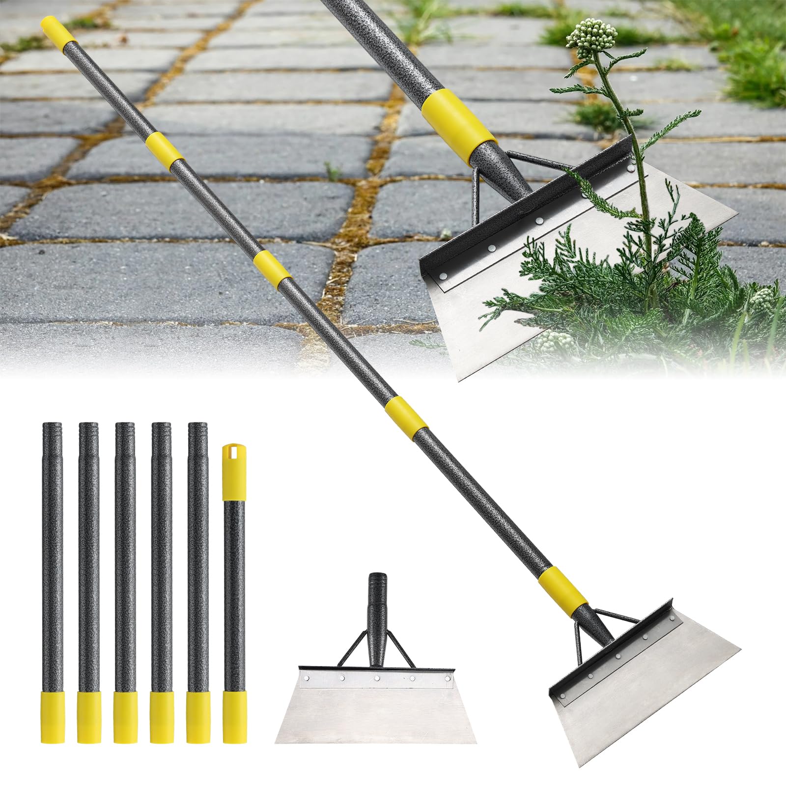 Gardening Shovel Garden Tools Multifunctional Cleaning Shovel 65 Inch with Extension Handle Stainless Steel Impact Scraper for Outdoor Space Home Farmhouse