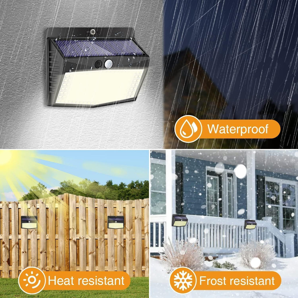 Peasur Set of 3 Outdoor Solar Motion Sensor Light, Wireless Waterproof Outdoor Solar Spotlight 3 Modes LED Solar Outdoor Lighting for Garden Decoration