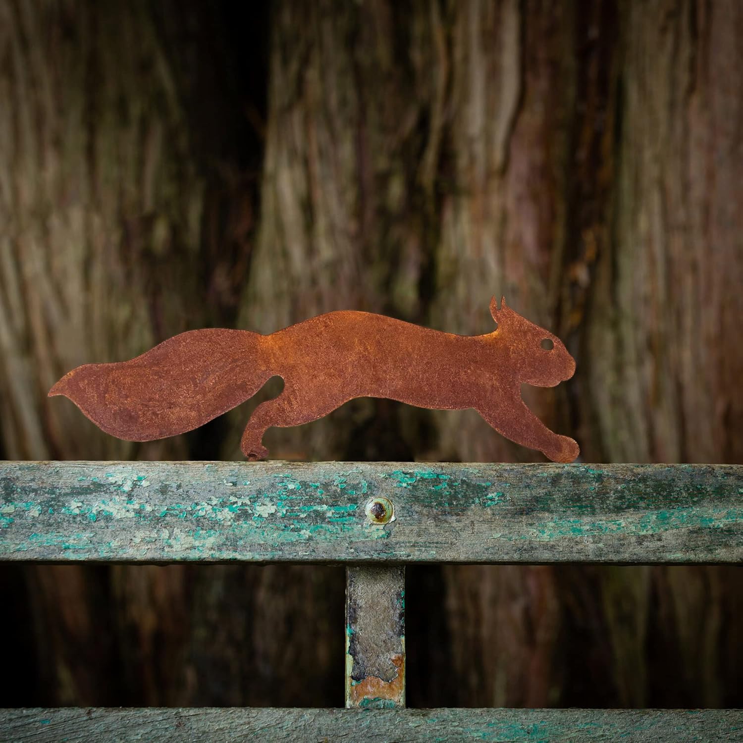 Squirrel for Tree - Metal Garden Decoration - 30 cm - Natural Rust Patina